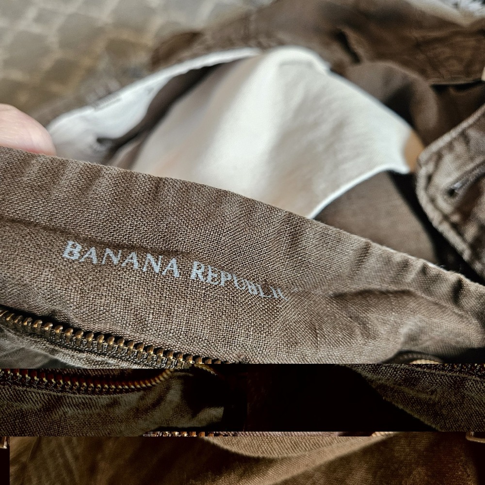 Banana Republic‎ Linen Pants Brown Relaxed Loose Fit 34x30 Mens Drawstring - Picture 11 of 11